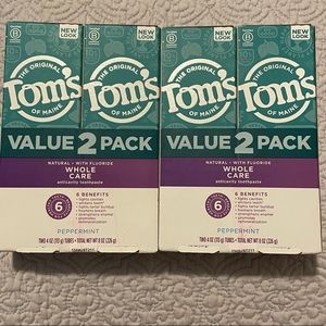Tom's of Maine Whole Care Peppermint Toothpaste - Lot Of 4 NIB